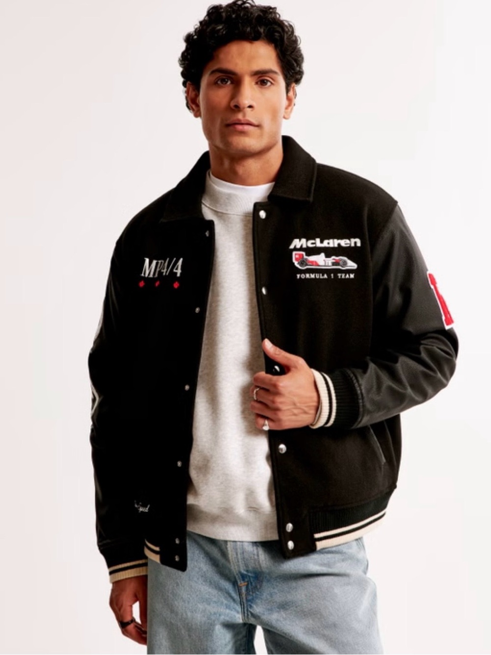 Abercrombie & Fitch Black McLaren Varsity Jacket
